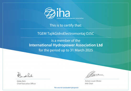 Компания ТГЭМ стала членом Международной ассоциации гидроэнергетики (IHA)